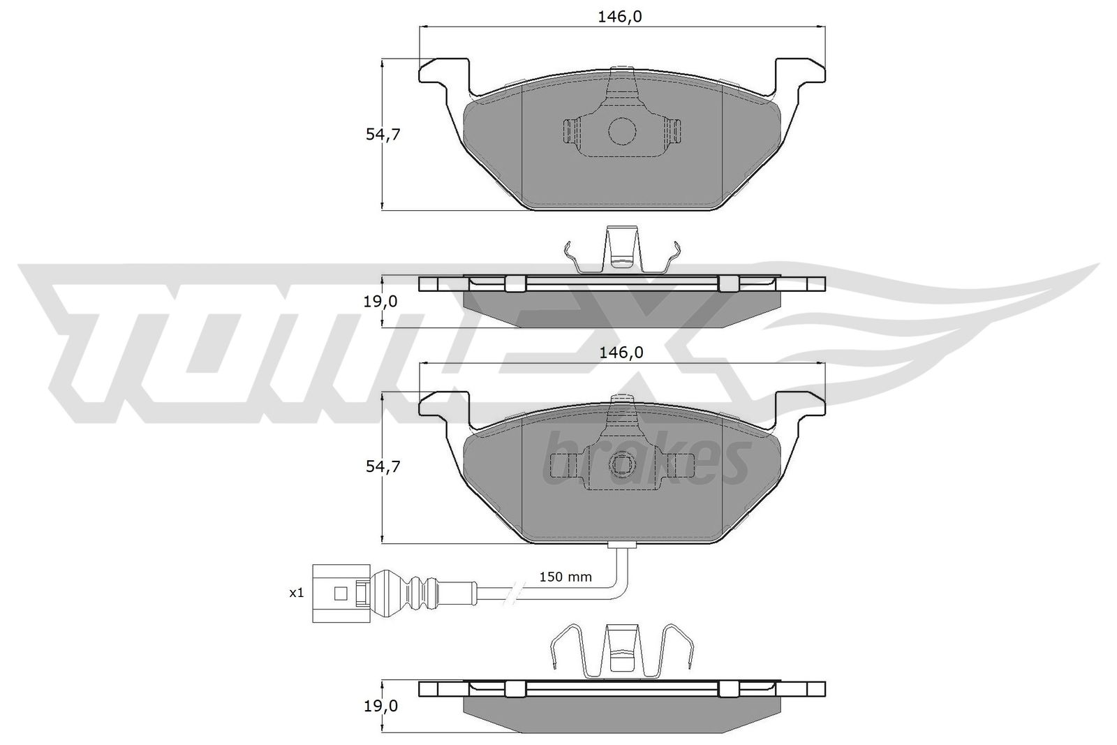 Sada brzdových platničiek kotúčovej brzdy TOMEX Brakes
